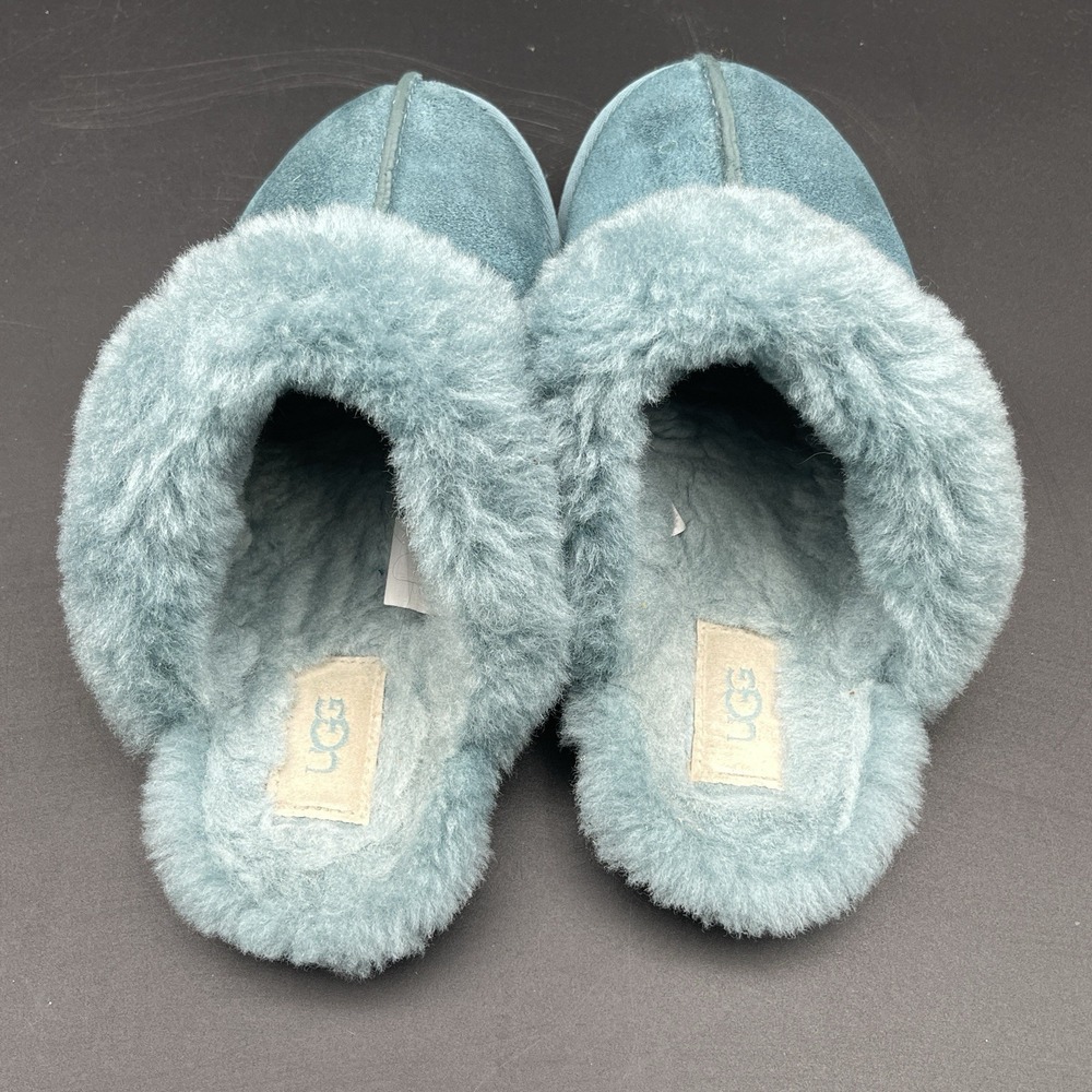 UGG Scuffette II Slippers Blue Suede Sheepskin Womens 7 House Shoes - Picture 5 of 9